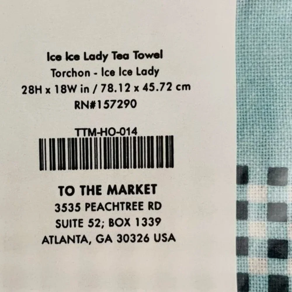 To the Market Ice Ice Floral Tea Towel New Cotton Kitchen Bath